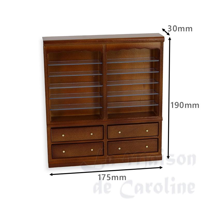 Bibliotheque tiroirs double noyer Bilder 1