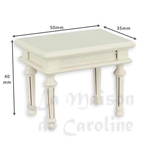 Table d appoint Louis XVI ivoire meuble miniature 1/12 photo 2 Table d appoint Louis XVI ivoire meuble miniature 1/12 photo 2