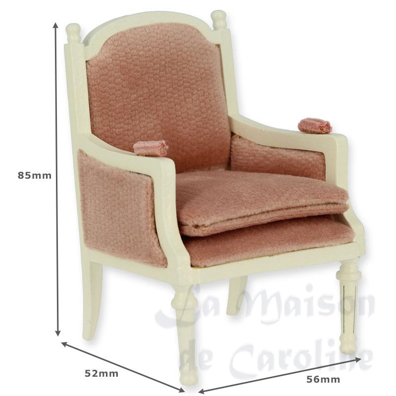 Bergère Louis XVI ivoire, velours rose Bilder 1