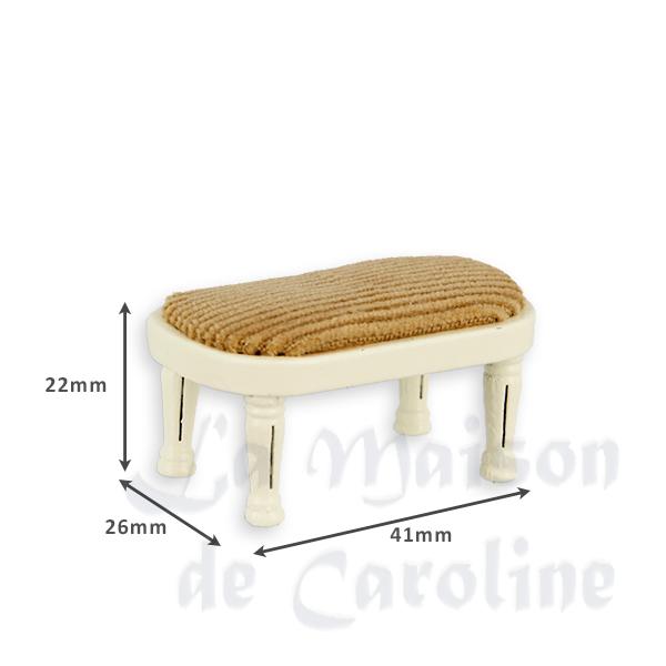 Repose pied Louis XVI ivoire, velours or meuble miniature 1/12 photo 2