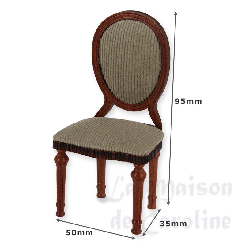 Chaise Louis XVI velours gris-beige merisier Bilder 1