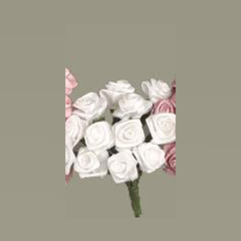 Bouquet de 12 roses tissu blanc, Jardin