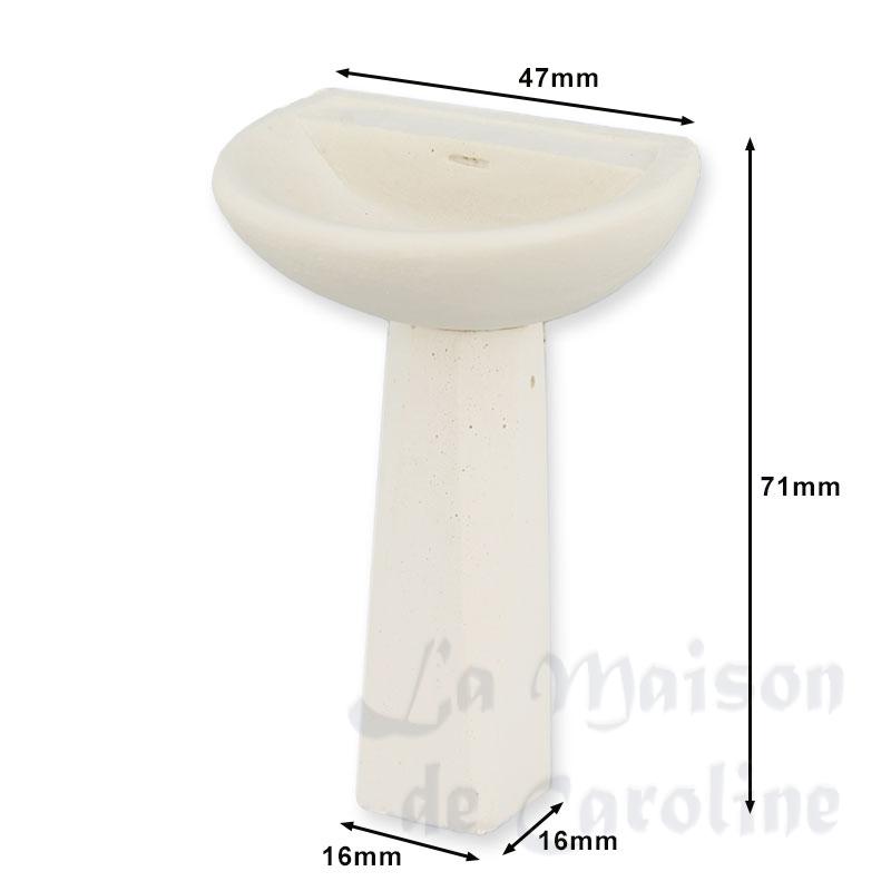 Lavabo blanc en pierre naturelle meuble miniature 1/12 photo 2