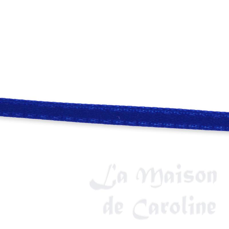 Ruban satin 3mm bleu roi - 2m pour maisons de poupées 1/12 Ruban satin 3mm bleu roi - 2m pour maisons de poupées 1/12