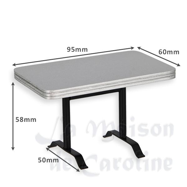 Table de Bistrot rectangulaire meuble miniature 1/12 photo 2 Table de Bistrot rectangulaire meuble miniature 1/12 photo 2