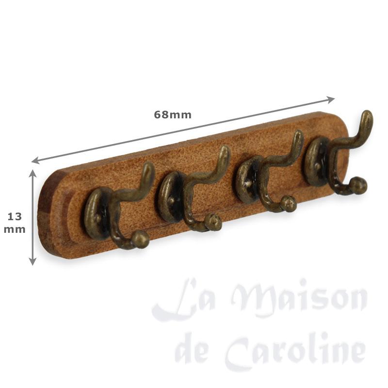 Porte manteau en bois et crochets laiton Bilder 1