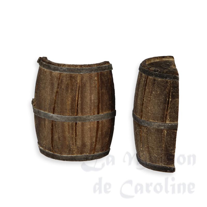 1/2 Petit tonneau en bois miniature 1/12