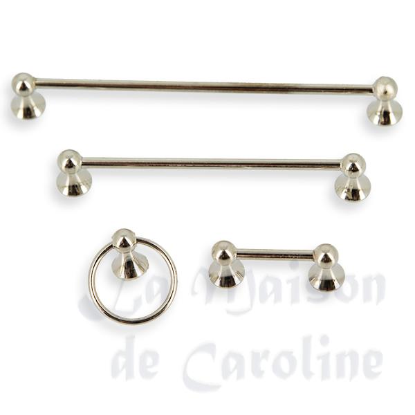 Set porte serviette argent (4 pc) miniature 1/12