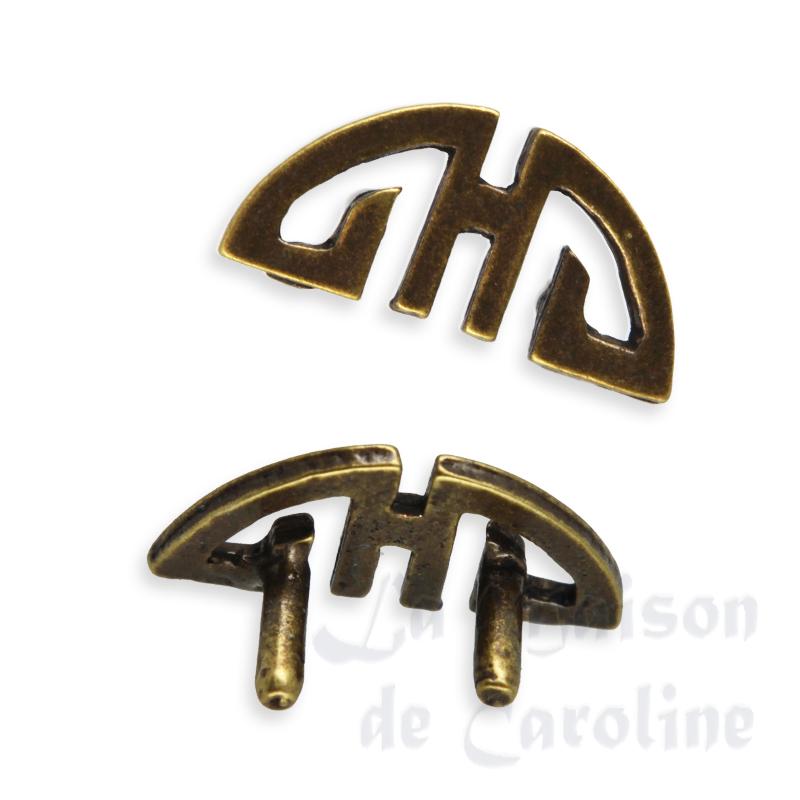 Paire de poignees tiroir demi rond chin pour maisons de poupées 1/12 Paire de poignees tiroir demi rond chin pour maisons de poupées 1/12