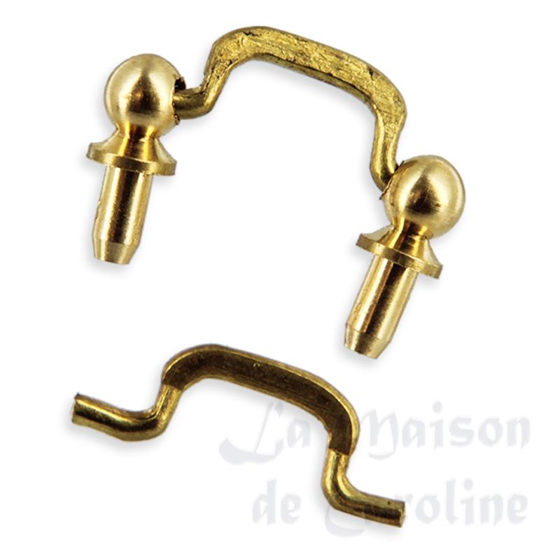 Set poignee tiroir laiton dore pour maisons de poupées 1/12 Set poignee tiroir laiton dore pour maisons de poupées 1/12