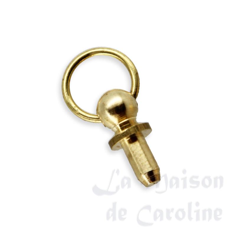 2 Poignées de tiroir avec anneau doré pour maisons de poupées 1/12 2 Poignées de tiroir avec anneau doré pour maisons de poupées 1/12