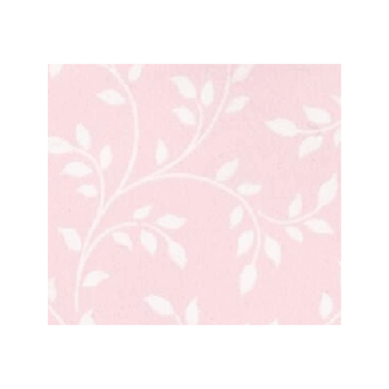 Véritable papier peint rose/feuilles blanc pour maisons de poupées 1/12