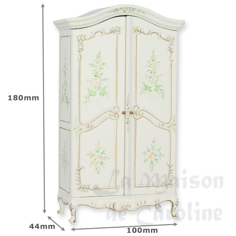 Armoire amenagee ivoire avec fleurs Bilder 1