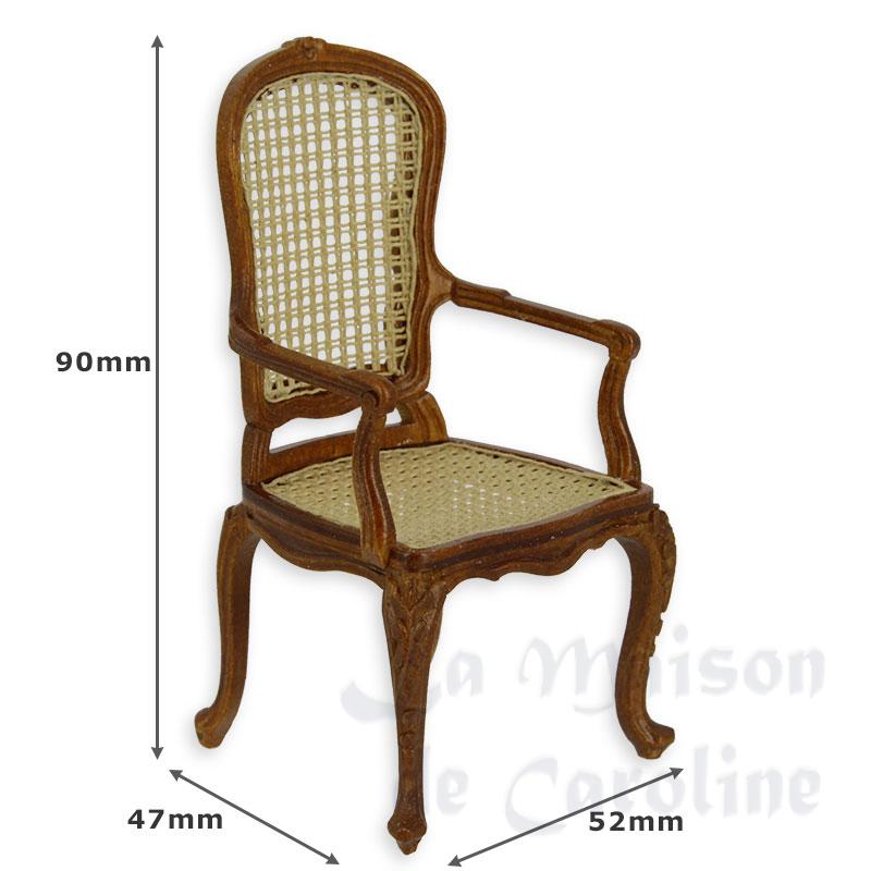 Chaise cannee L XV av accoundoir noyer Bilder 1