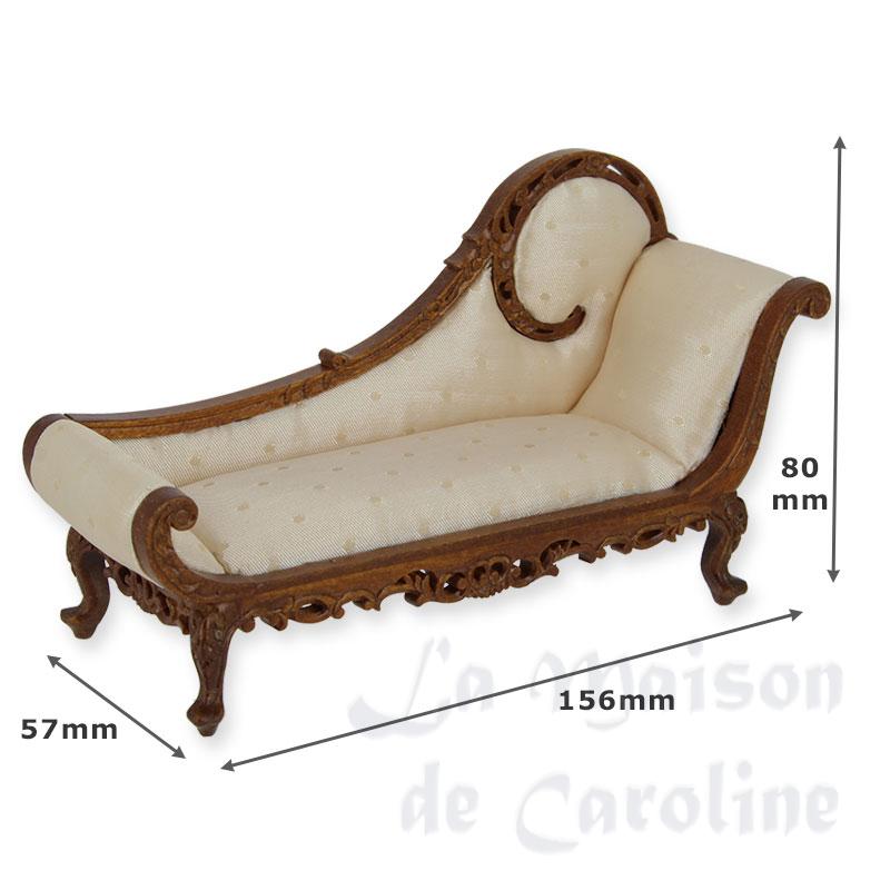 Meridienne Louis XV noyer beige Bilder 1