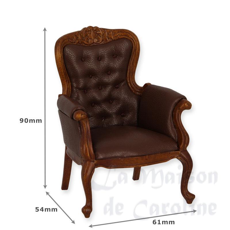 Fauteuil Louis XV cuir marron Bilder 1