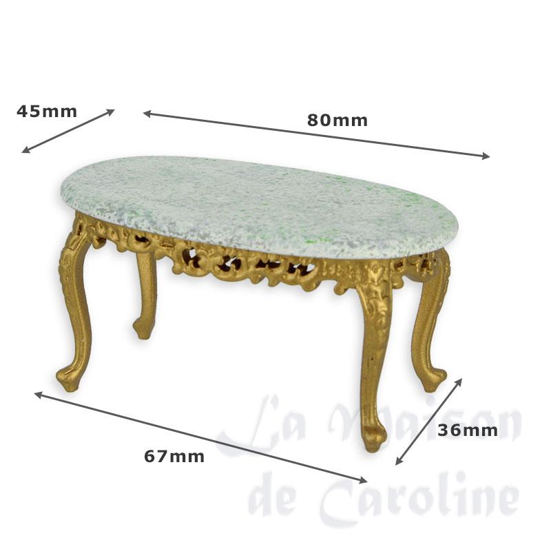 Table basse Louis XV or/marbre Bilder 1