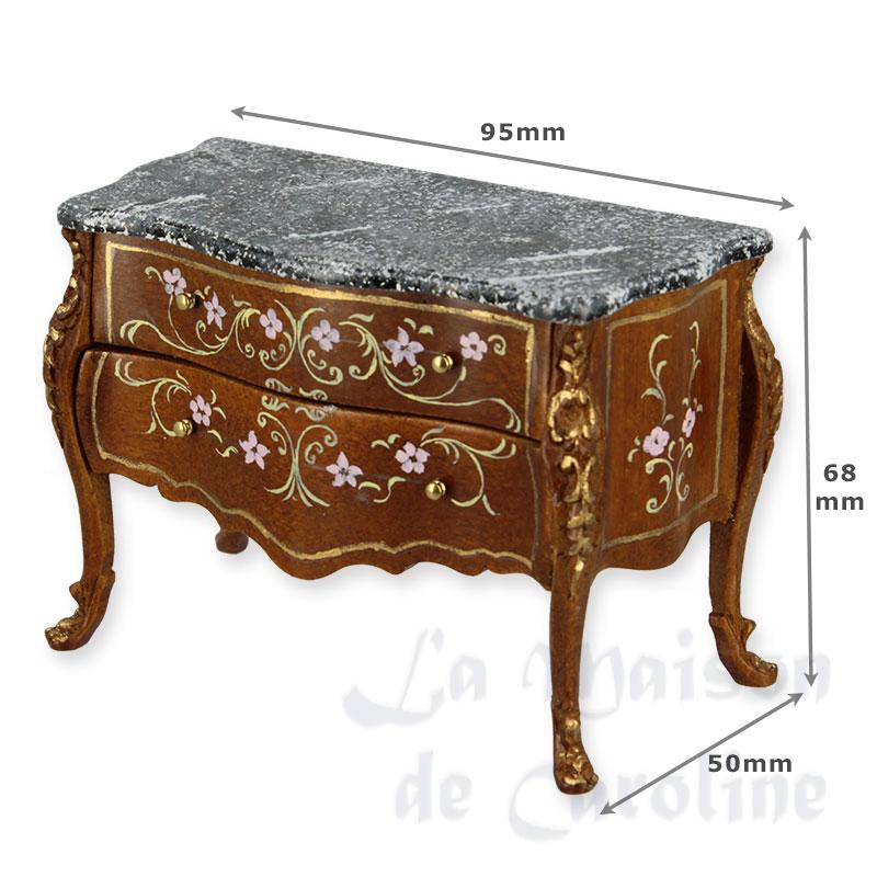 Commode Louis XV noyer decor fleuri Bilder 1