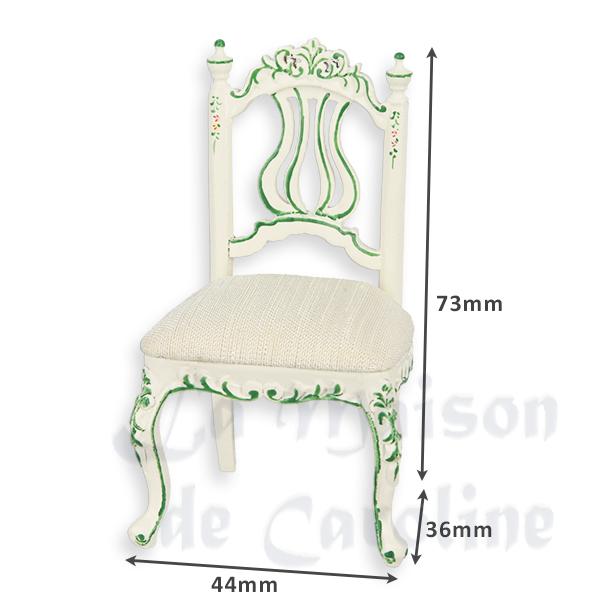 Chaise enfant Louis XV ivoire-fleurs meuble de collection Trianon 1/12 photo 2