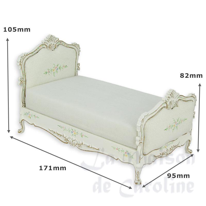 Lit simple Louis XV ivoire-fleurs Bilder 1