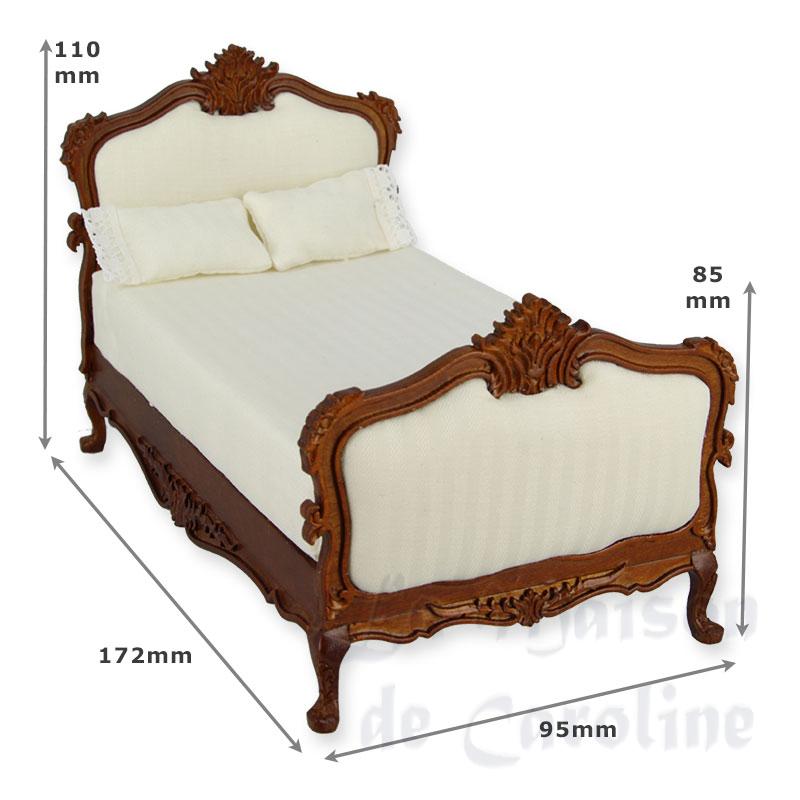 Lit simple Louis XV noyer-beige Bilder 1