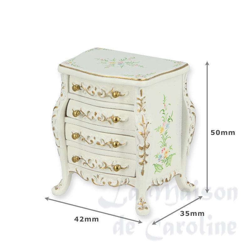 Table de nuit Louis XV ivoire-fleurs Bilder 1