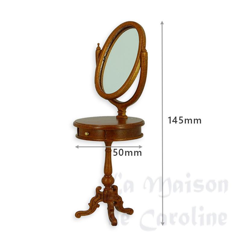 Coiffeuse ronde meriser avec miroir Bilder 1