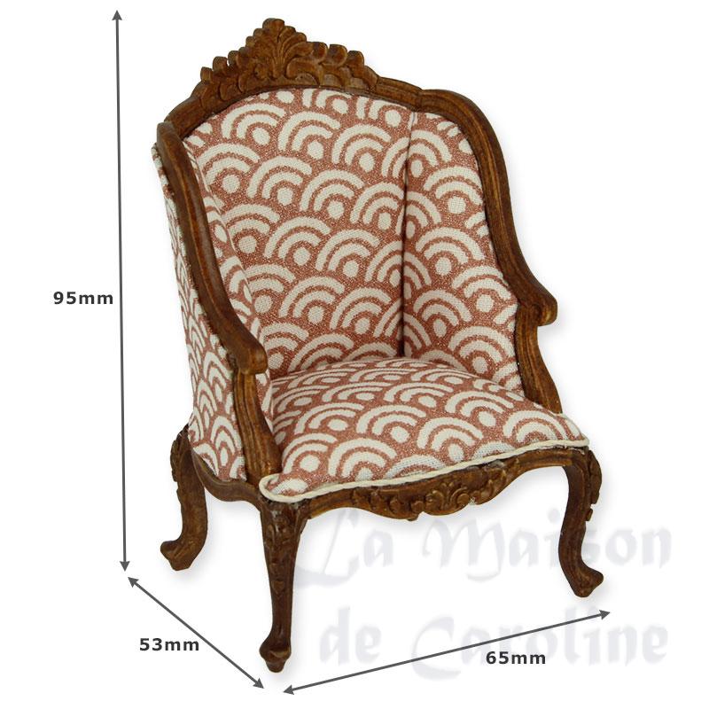 Fauteuil Louis XV noyer/blanc-rose Bilder 1