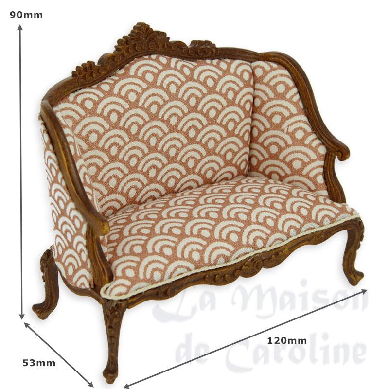 Sofa Louis XV noyer/blanc-rose Bilder 1