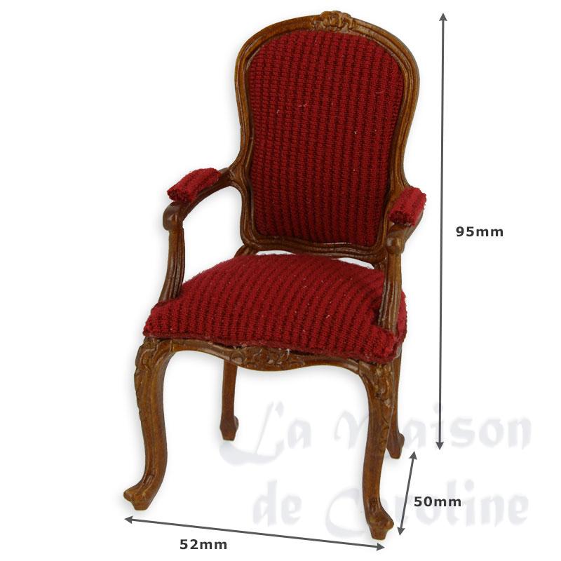 Chaise à accoudoirs L XV noyer-rouge Bilder 1