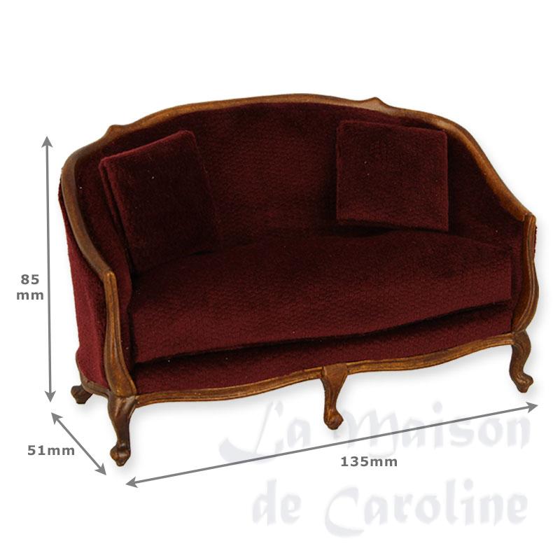 Sofa Louis XV noyer tissus violine Bilder 1