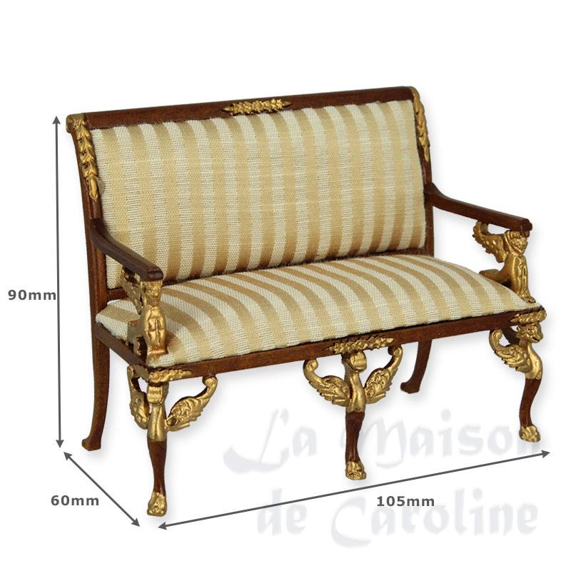 Sofa Empire noyer creme et or Bilder 1