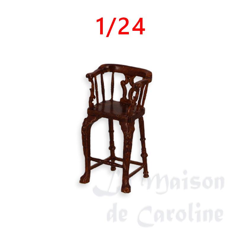 Chaise haute de bar merisier (1:24), Meubles de collection Trianon