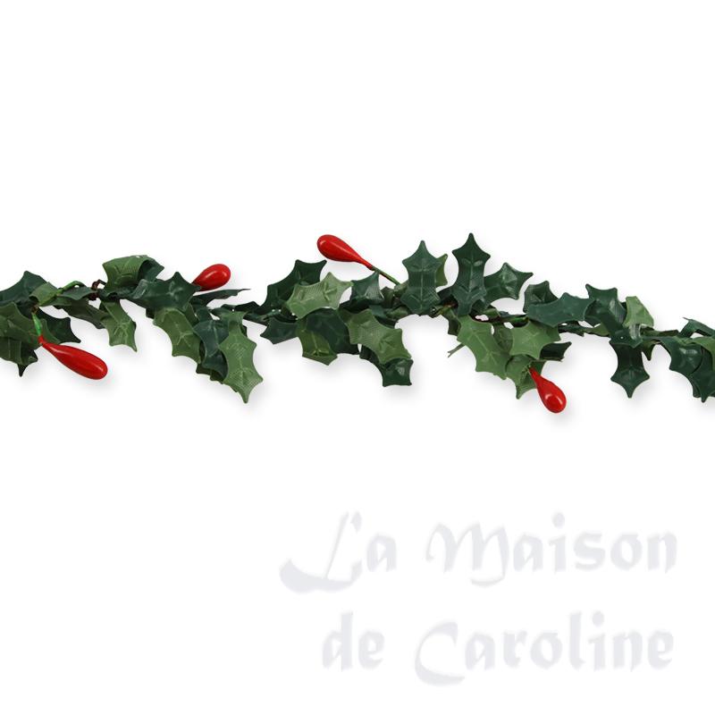 Guirlande de houx baies rouges 1.2m 1/12