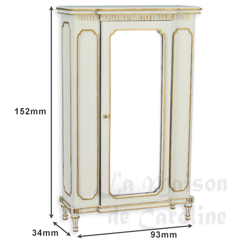 Armoire Louis XVI miroir ivoire or meuble de collection Trianon 1/12