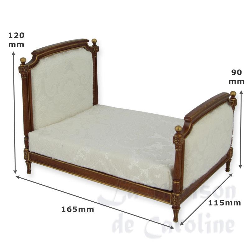Lit double Louis XVI noyer-or creme Bilder 1
