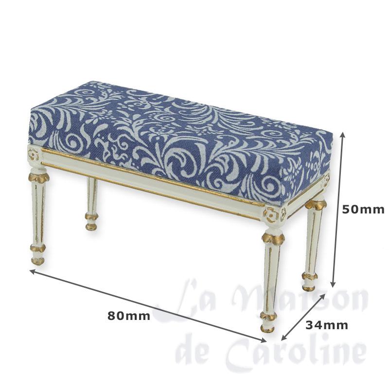 Banquette Louis XVI ivoire-or bleu Bilder 1