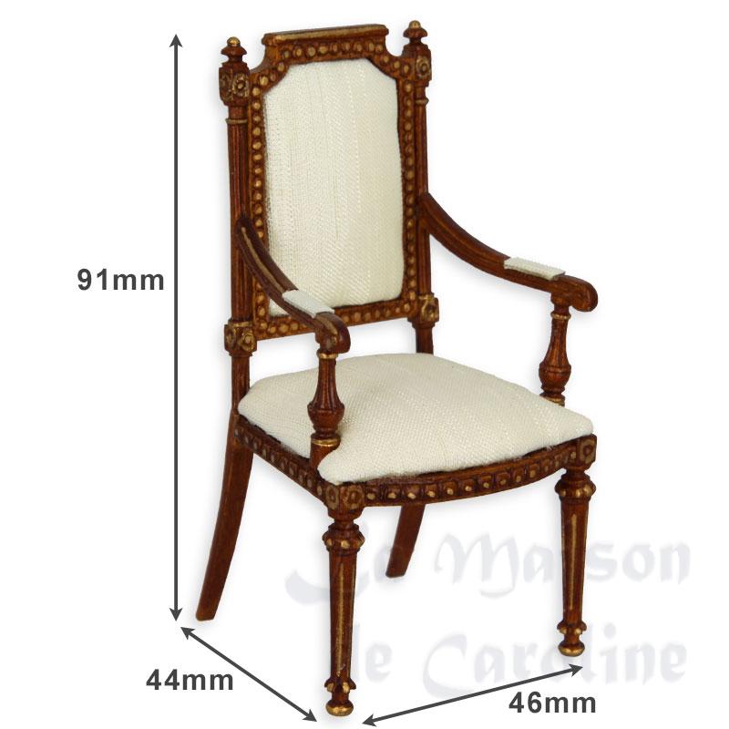 Chaise accoudL.XVI noyer-or doss droit Bilder 1