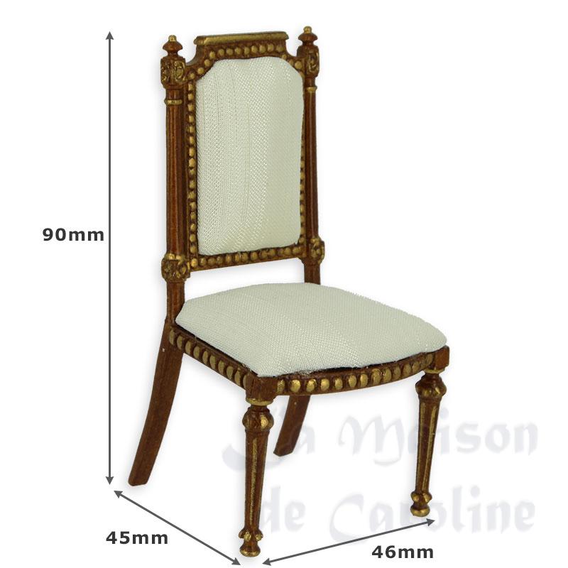 Chaise L XVI noyer-or dossier droit Bilder 1