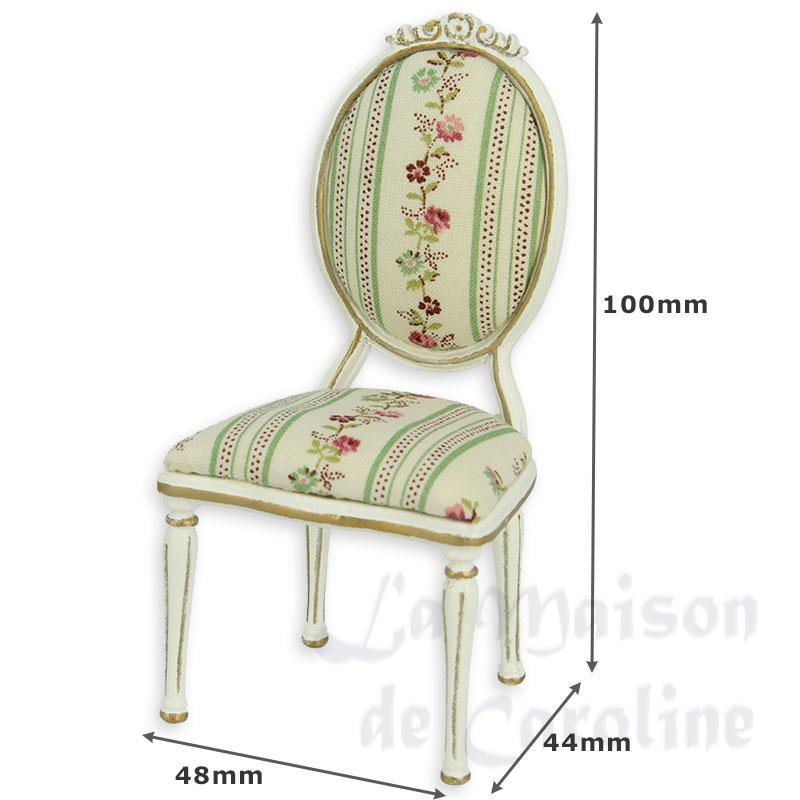 Chaise Louis XVI ivoire-or vert et rose Bilder 1