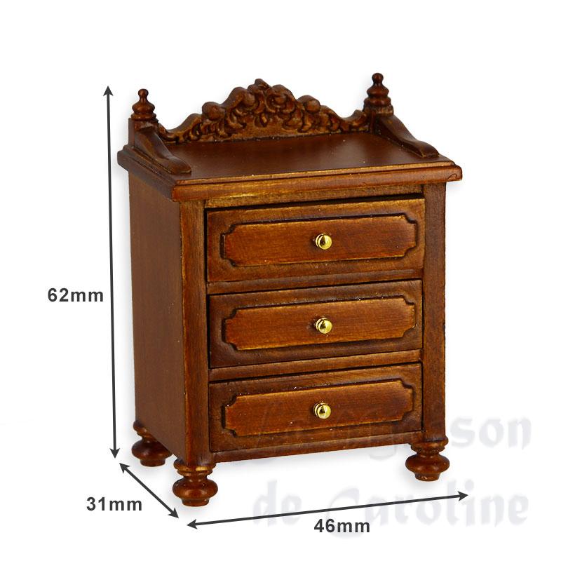 table de nuit louis philippe noyer miniature 1:12e trianon Bilder 1