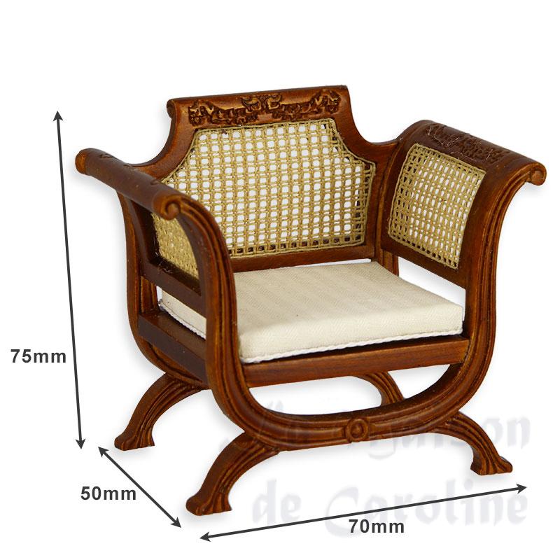 fauteuil louis philippe canné noyer miniature 1:12e trianon Bilder 1