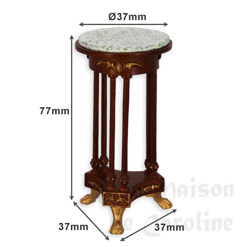 table empire noyer-or plateau marbre miniature 1:12e Bilder 1