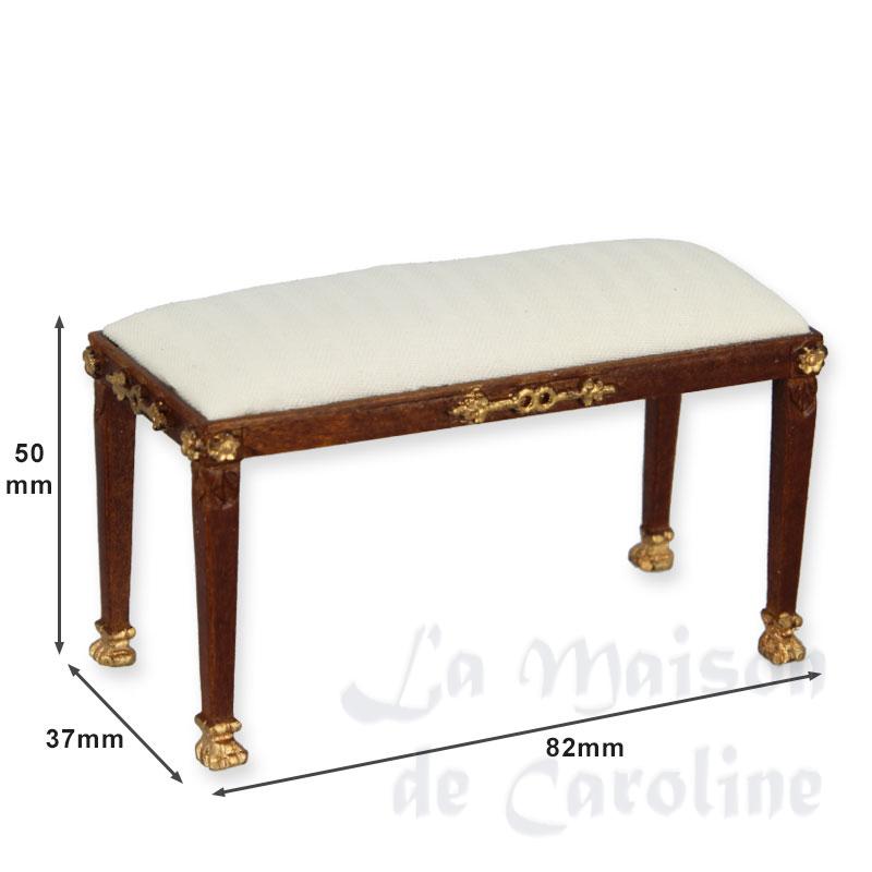 Banquette Empire noyer-or tissus crème Bilder 1