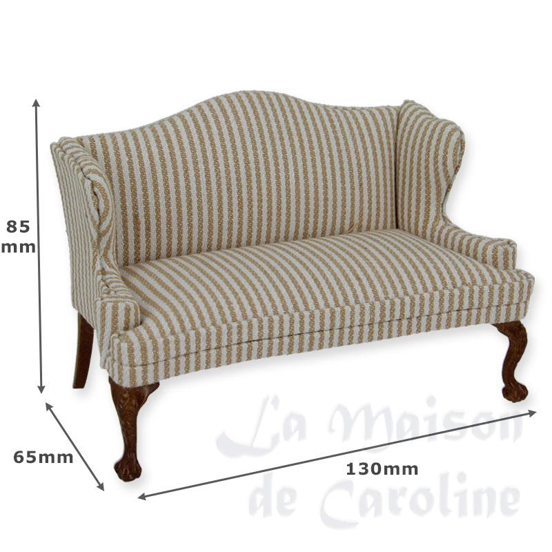 Sofa noyer-raye beige Bilder 1
