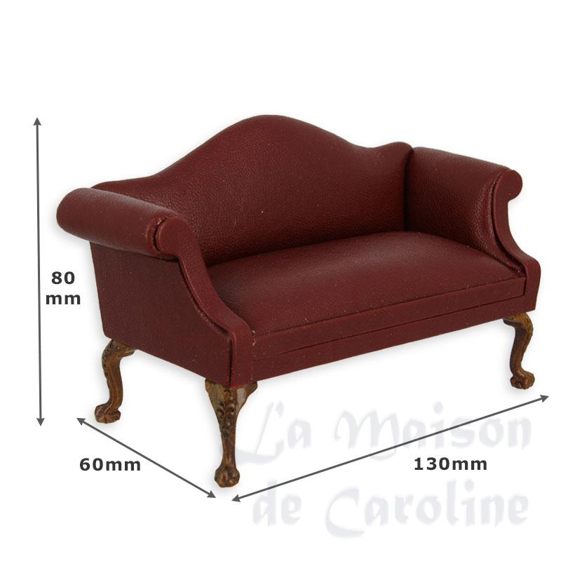Sofa Club noyer-cuir rouge bordeaux Bilder 1
