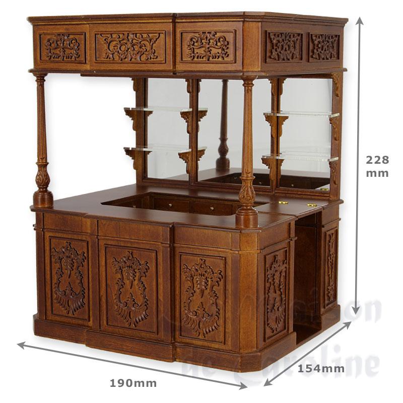 Grand bar complet avec miroir noyer Bilder 1