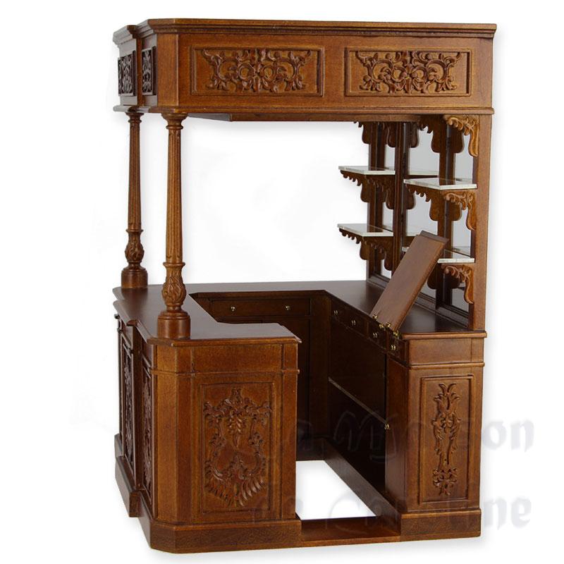 Grand bar complet avec miroir noyer Bilder 2