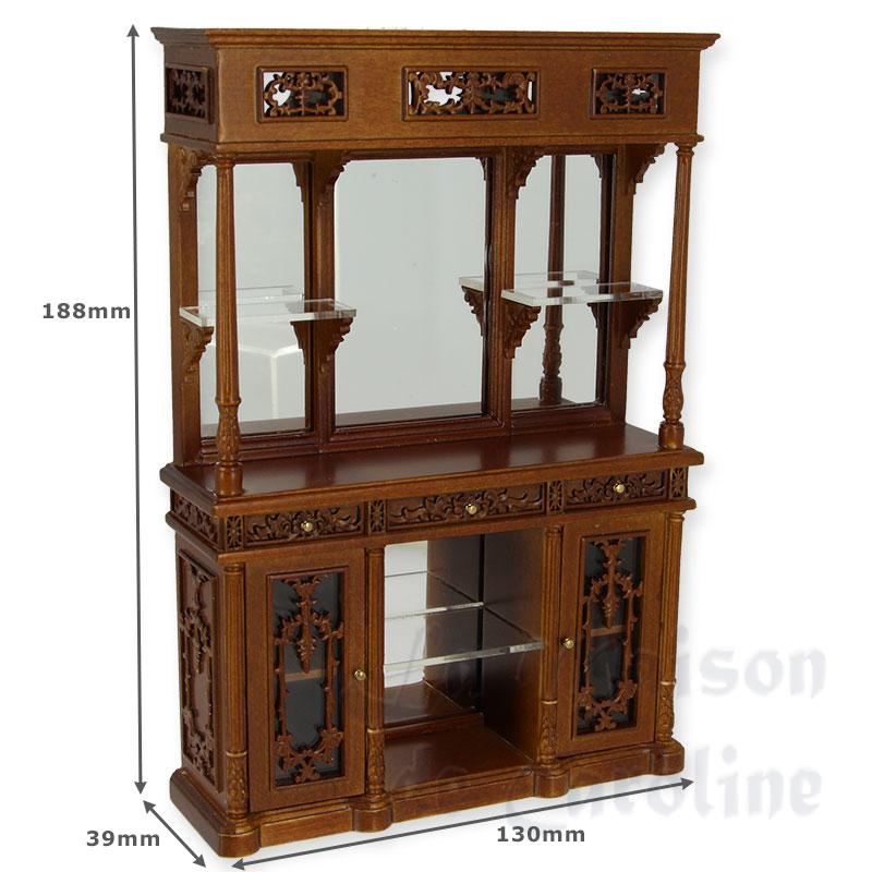 Meuble bar avec miroir noyer meuble de collection Trianon 1/12