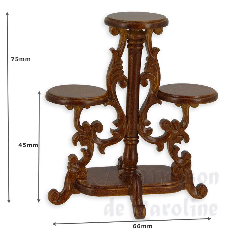 Support fleurs triple noyer Bilder 1